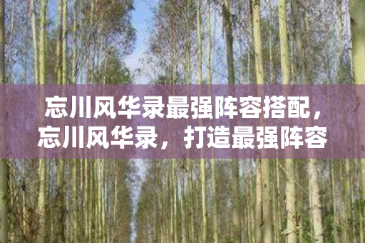 忘川风华录最强阵容搭配图片