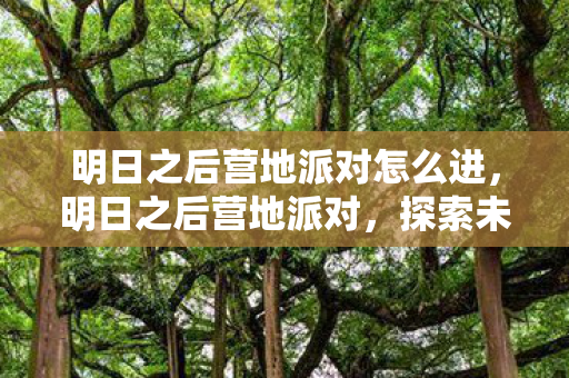 明日之后营地派对怎么进图片