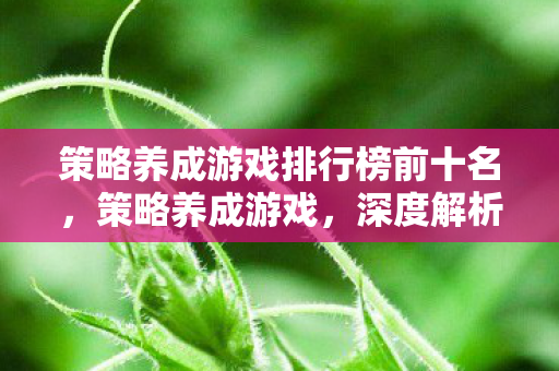 策略养成游戏排行榜前十名图片