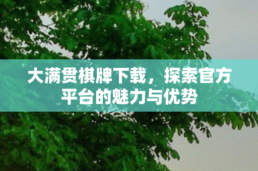 大满贯棋牌下载,探索官方平台的魅力与优势 大满贯棋牌下载,探索官方平台的魅力与优势