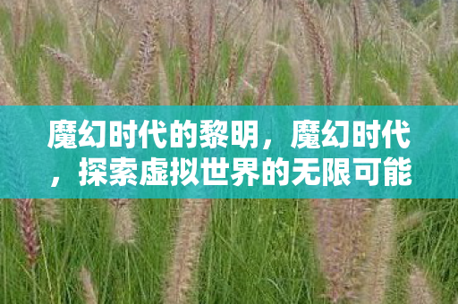 魔幻时代的黎明,魔幻时代,探索虚拟世界的无限可能 魔幻时代的黎明,魔幻时代,探索虚拟世界的无限可能