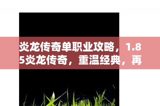 炎龙传奇单职业攻略,1.85炎龙传奇,重温经典,再燃激情 炎龙传奇单职业攻略,1.85炎龙传奇,重温经典,再燃激情