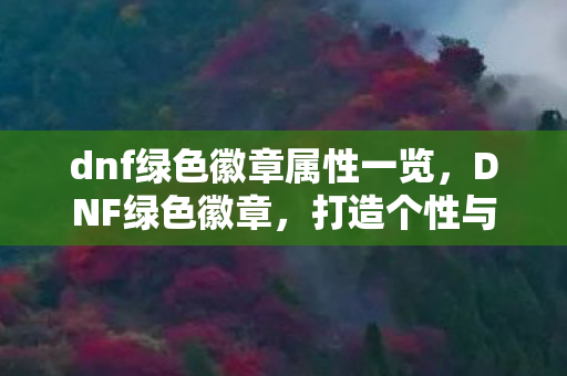 dnf绿色徽章属性一览,DNF绿色徽章,打造个性与实力的双重象征 dnf绿色徽章属性一览,DNF绿色徽章,打造个性与实力的双重象征