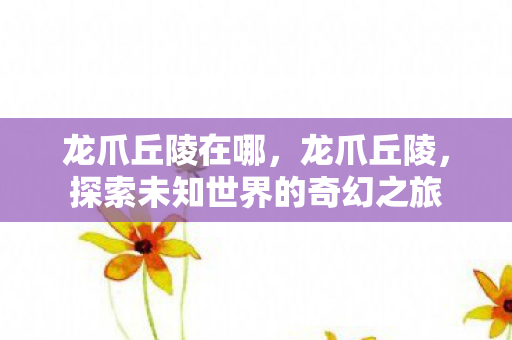 龙爪丘陵在哪,龙爪丘陵,探索未知世界的奇幻之旅 龙爪丘陵在哪,龙爪丘陵,探索未知世界的奇幻之旅