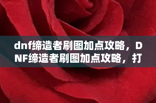 dnf缔造者刷图加点攻略图片