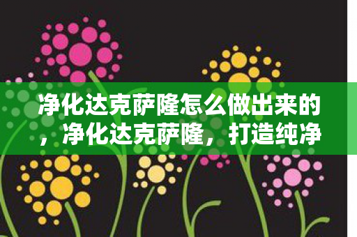 净化达克萨隆怎么做出来的,净化达克萨隆,打造纯净游戏环境的策略与步骤 净化达克萨隆怎么做出来的,净化达克萨隆,打造纯净游戏环境的策略与步骤