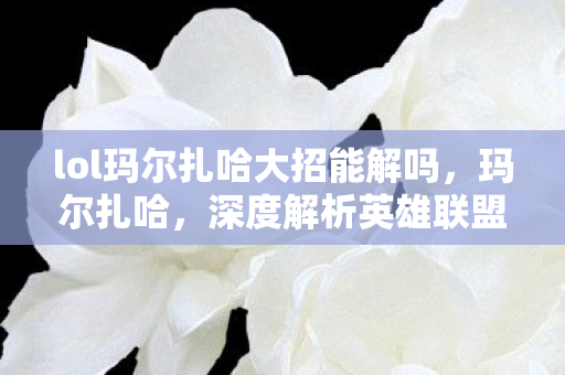 lol玛尔扎哈大招能解吗,玛尔扎哈,深度解析英雄联盟中的虚空掠夺者 lol玛尔扎哈大招能解吗,玛尔扎哈,深度解析英雄联盟中的虚空掠夺者