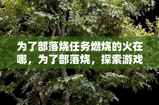 为了部落烧任务燃烧的火在哪,为了部落烧,探索游戏热爱者的燃情世界 为了部落烧任务燃烧的火在哪,为了部落烧,探索游戏热爱者的燃情世界