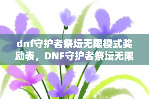 DNF守护者祭坛无限模式奖励深度解析图片