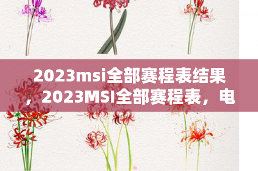 2023msi全部赛程表结果图片