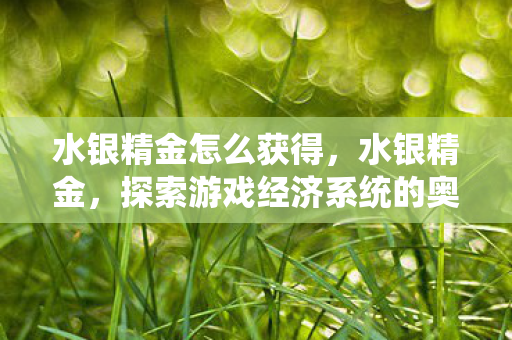 探索游戏经济系统的奥秘图片