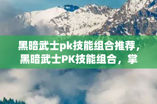黑暗武士pk技能组合推荐图片