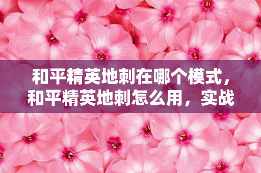 和平精英地刺在哪个模式图片