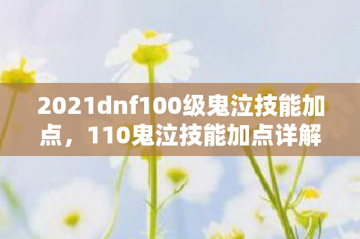 2021dnf100级鬼泣技能加点图片