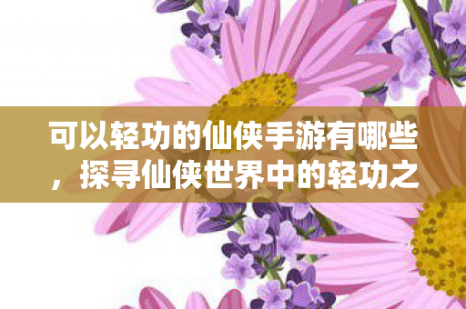 可以轻功的仙侠手游有哪些，探寻仙侠世界中的轻功之旅，一款令人心动的仙侠手游