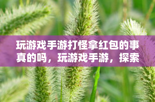 玩游戏手游打怪拿红包的事真的吗图片