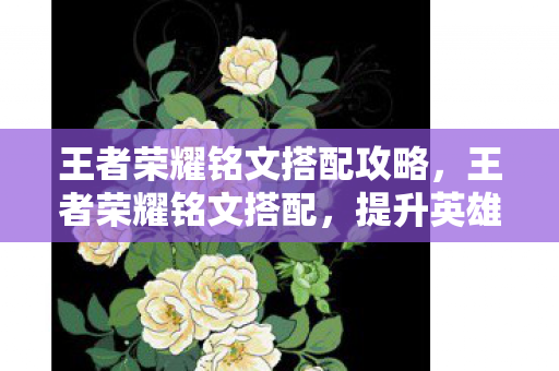 王者荣耀铭文搭配攻略图片