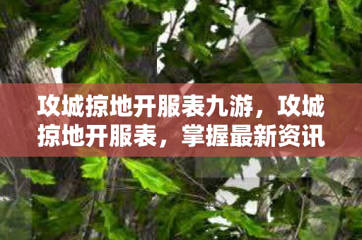 攻城掠地开服表九游图片