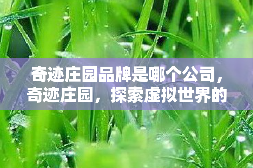 奇迹庄园品牌是哪个公司，奇迹庄园，探索虚拟世界的无限可能