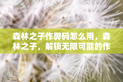 森林之子作弊码怎么用,森林之子,解锁无限可能的作弊码 森林之子作弊码怎么用,森林之子,解锁无限可能的作弊码