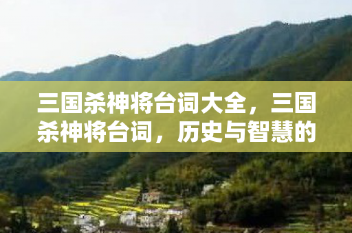 三国杀神将台词大全，三国杀神将台词，历史与智慧的碰撞