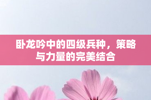 卧龙吟中的四级兵种,策略与力量的完美结合 卧龙吟中的四级兵种,策略与力量的完美结合