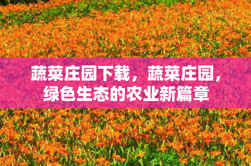 蔬菜庄园下载，蔬菜庄园，绿色生态的农业新篇章
