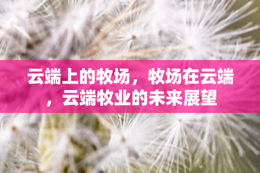云端上的牧场,牧场在云端,云端牧业的未来展望 云端上的牧场,牧场在云端,云端牧业的未来展望