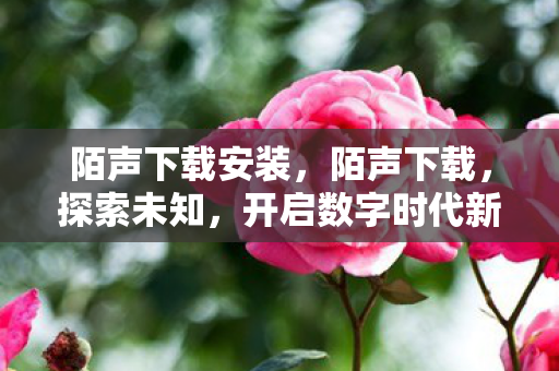 陌声下载安装,陌声下载,探索未知,开启数字时代新体验 陌声下载安装,陌声下载,探索未知,开启数字时代新体验