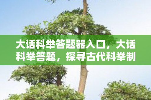大话科举答题器入口,大话科举答题,探寻古代科举制度的奥秘 大话科举答题器入口,大话科举答题,探寻古代科举制度的奥秘