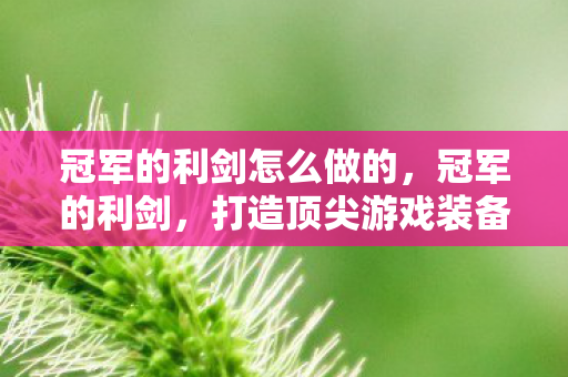 打造顶尖游戏装备的策略与心得图片