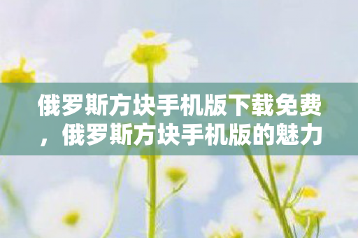 俄罗斯方块手机版下载免费,俄罗斯方块手机版的魅力与变迁 俄罗斯方块手机版下载免费,俄罗斯方块手机版的魅力与变迁