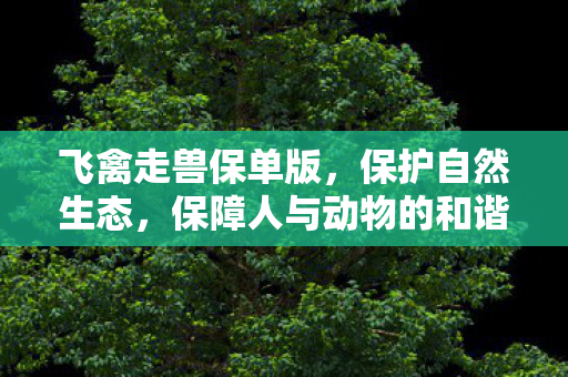飞禽走兽保单版,保护自然生态,保障人与动物的和谐共生 飞禽走兽保单版,保护自然生态,保障人与动物的和谐共生