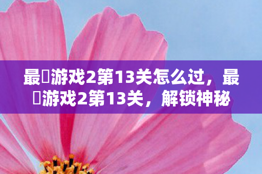 最囧游戏2第13关怎么过，最囧游戏2第13关，解锁神秘谜题，挑战智慧极限