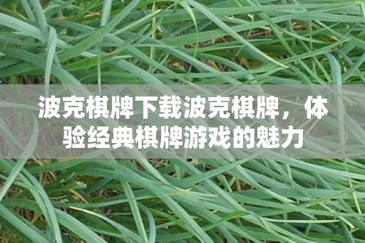 波克棋牌下载波克棋牌,体验经典棋牌游戏的魅力 波克棋牌下载波克棋牌,体验经典棋牌游戏的魅力