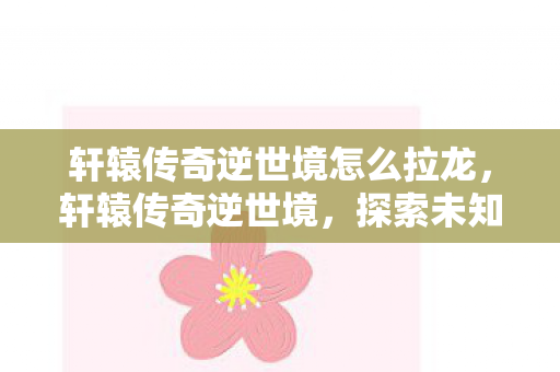 轩辕传奇逆世境怎么拉龙，轩辕传奇逆世境，探索未知世界的奇幻之旅