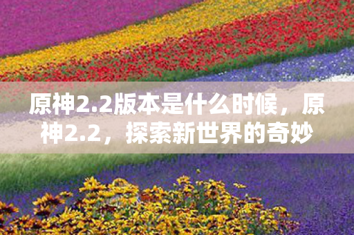 原神2.2版本是什么时候,原神2.2,探索新世界的奇妙之旅 原神2.2版本是什么时候,原神2.2,探索新世界的奇妙之旅