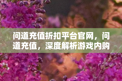 问道充值折扣平台官网,问道充值,深度解析游戏内购与虚拟商品消费 问道充值折扣平台官网,问道充值,深度解析游戏内购与虚拟商品消费