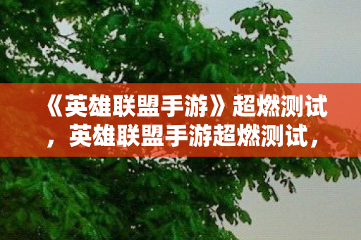 《英雄联盟手游》超燃测试,英雄联盟手游超燃测试,点燃你的指尖战斗激情 《英雄联盟手游》超燃测试,英雄联盟手游超燃测试,点燃你的指尖战斗激情