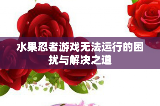 水果忍者游戏无法运行的困扰与解决之道 水果忍者游戏无法运行的困扰与解决之道