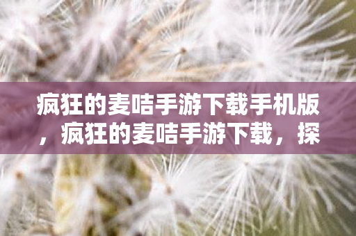 疯狂的麦咭手游下载手机版,疯狂的麦咭手游下载,探索趣味冒险,尽享游戏乐趣 疯狂的麦咭手游下载手机版,疯狂的麦咭手游下载,探索趣味冒险,尽享游戏乐趣