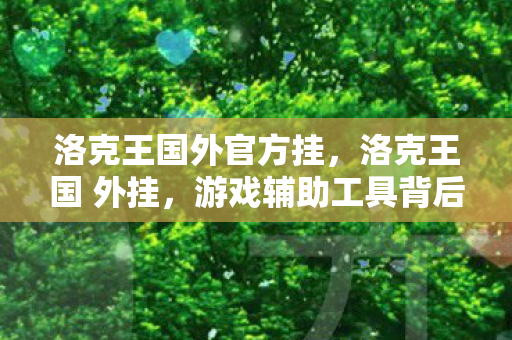 洛克王国外官方挂,洛克王国 外挂,游戏辅助工具背后的灰色阴影 洛克王国外官方挂,洛克王国 外挂,游戏辅助工具背后的灰色阴影