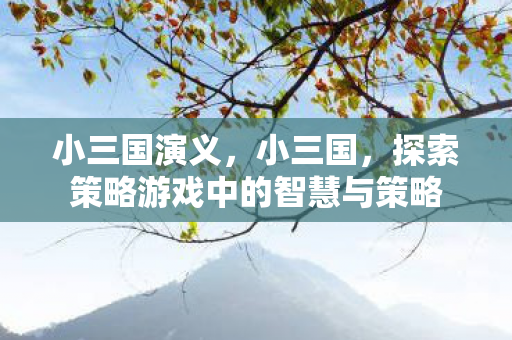 小三国演义,小三国,探索策略游戏中的智慧与策略 小三国演义,小三国,探索策略游戏中的智慧与策略