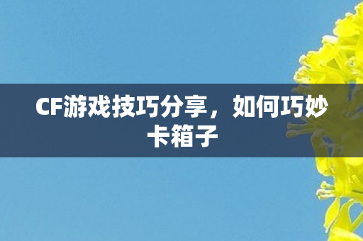 CF游戏技巧分享,如何巧妙卡箱子 CF游戏技巧分享,如何巧妙卡箱子