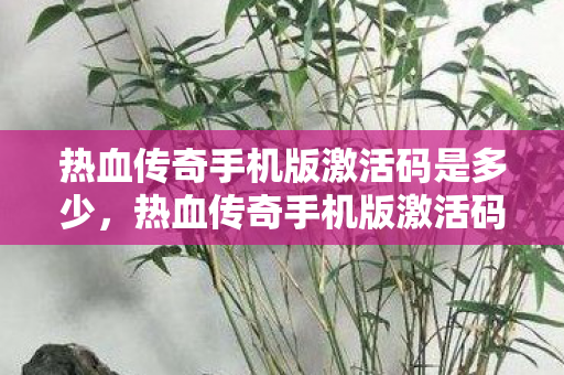 热血传奇手机版激活码是多少，热血传奇手机版激活码，解锁传奇之旅的钥匙