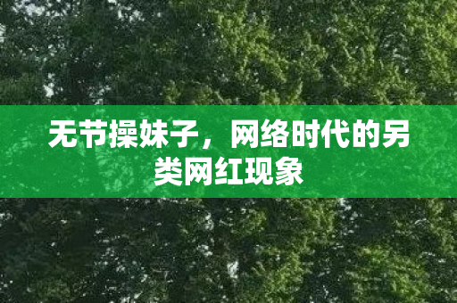 无节操妹子,网络时代的另类网红现象 无节操妹子,网络时代的另类网红现象