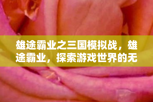雄途霸业之三国模拟战,雄途霸业,探索游戏世界的无限可能 雄途霸业之三国模拟战,雄途霸业,探索游戏世界的无限可能