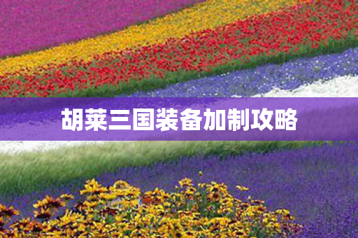胡莱三国装备加制攻略