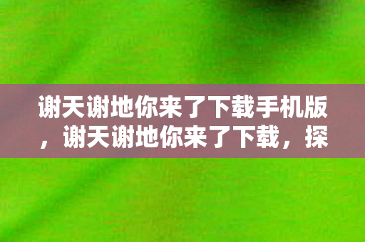 谢天谢地你来了下载手机版,谢天谢地你来了下载,探索正版游戏的魅力与乐趣 谢天谢地你来了下载手机版,谢天谢地你来了下载,探索正版游戏的魅力与乐趣