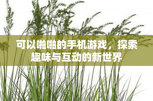可以啪啪的手机游戏，探索趣味与互动的新世界
